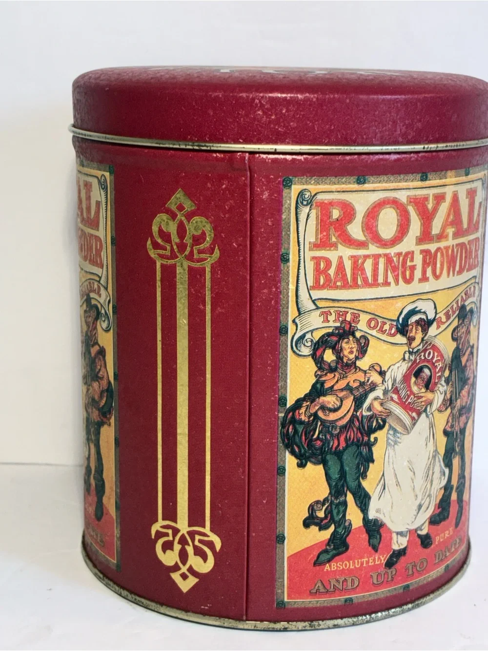 Vintage Royal Baking Powder Advertising Tin Canister Round Metal Storage Tin 8